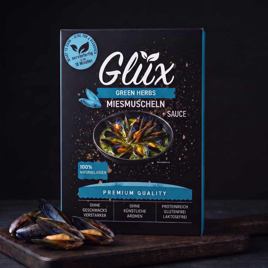 Glüx Miesmuscheln – Verpackungs-Konzeptstudie