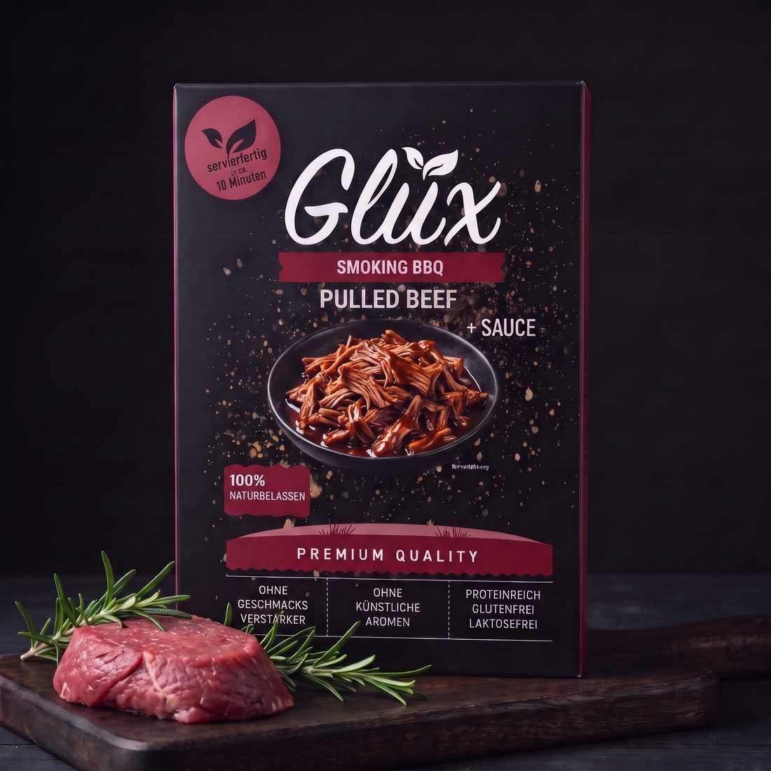 Glüx Pulled Beef – Verpackungs-Konzeptstudie