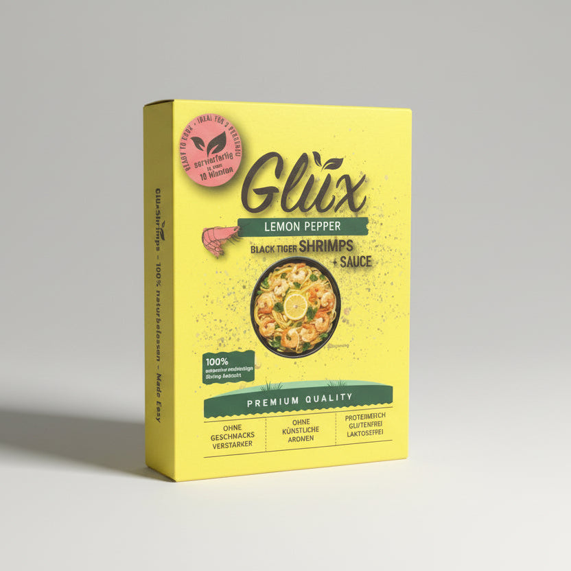 Glüx Lemon Pepper – Black Tiger Shrimps + Sauce